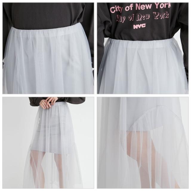 SALE50%OFF emmi atelier エミ アトリエ レイヤードチュールスカート 13wfs241031 レディース ロングスカート 3way シアー レイヤードスタイル_4