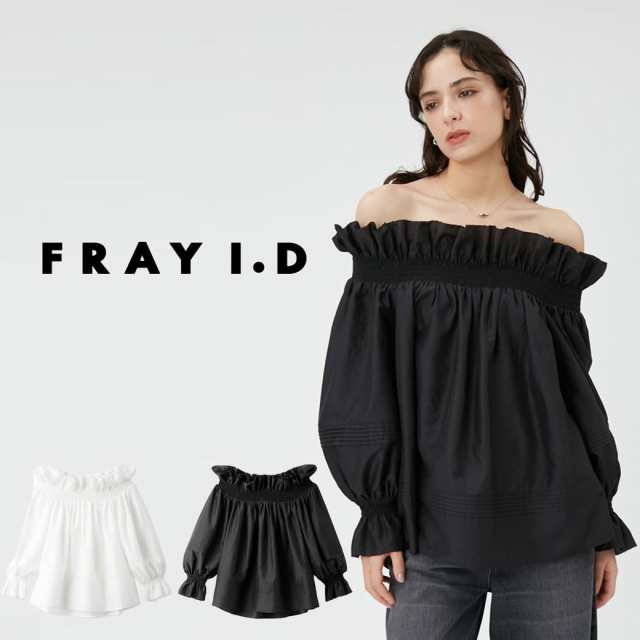 SALE50%OFF FRAY I.D フレイアイディー スモッキングオフショルダーブラウス fwfb242212 レディース トップス 刺繍 フリル