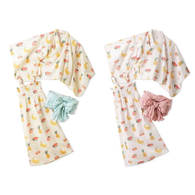 ジェラートピケ　フルーツ柄　浴衣セット　100-110 SALE30%OFF gelato pique キッズ ONLINE限定 KIDS フルーツ柄