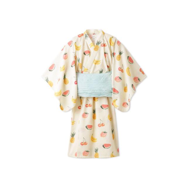 ふりふ　フルーツ柄　柄浴衣・帯セット 12759-3927-