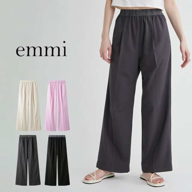 emmi atelier ジャガードゴムタックパンツ 13wfp242065 レディース ボトムス マニッシュ カジュアル 美シルエット