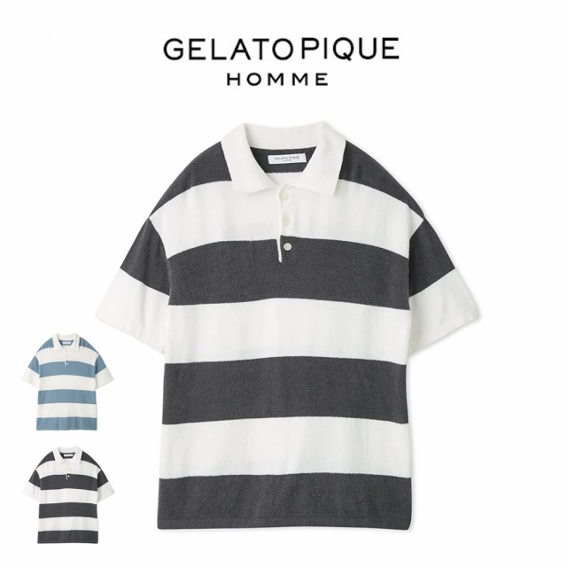 GELATO PIQUE HOMME スムーズィーliteボーダーラガープルオーバー pmnt244900 メンズ トップス 薄手 部屋着 ルームウェア パジャマ なめ