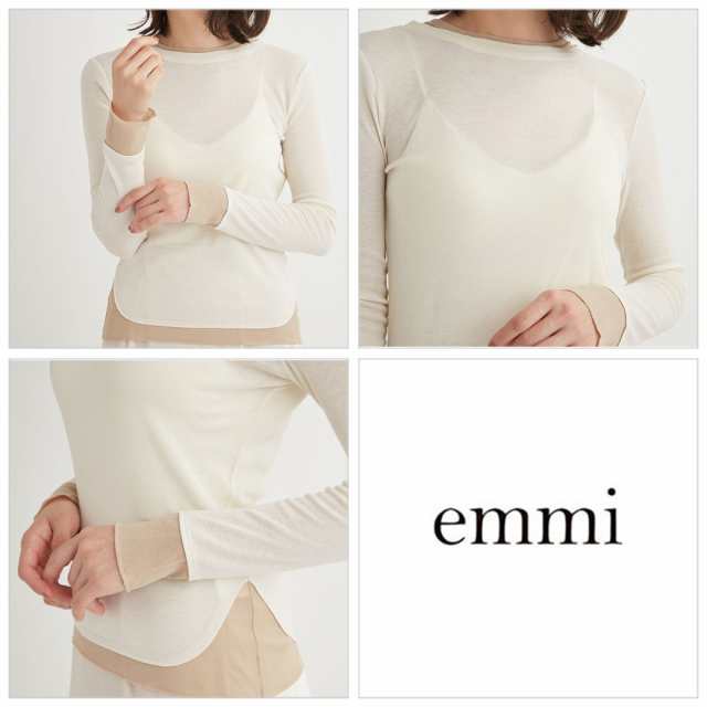 SALE30%OFF emmi atelier エミ アトリエ レイヤードシアートップス 13wct244071 レディース トップス 長袖 透け感  大人カジュアル 秋コーデ セレクトショップムーの通販はau PAY マーケット - セレクトショップ ムー | au PAY マーケット－通販サイト