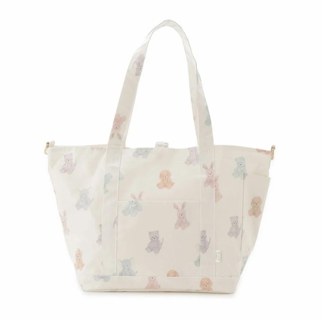 gelato pique ぬいぐるみ柄ママバッグ pwgb244758 ジェラピケ 2way BAG 鞄 抗菌防臭 すっきり収納 大容量 トート ショルダー付き