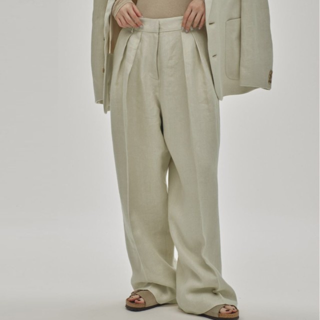 (予約)TODAYFUL Tuck Linen Trousers タックリネントラウザーズ 12510710 (3月上旬以降入荷) レディース ロングパンツ ワイド ボトムス