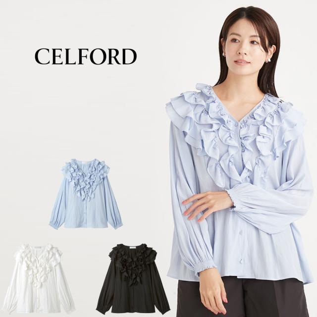 SALE30%OFF CELFORD セルフォード 割線フリルチュニックブラウス cwfb245015 レディース トップス 上品 オケージョン 食事会 デート セレクトショップムー 13,860円