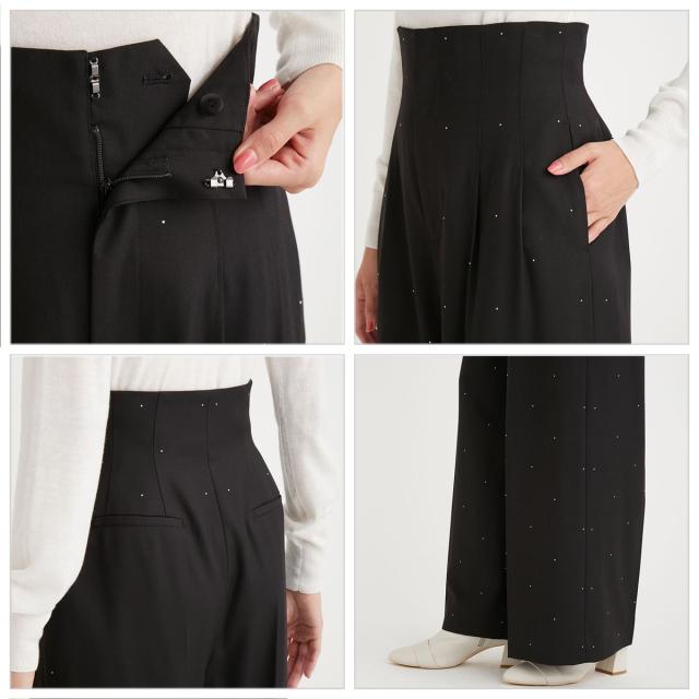 SALE40%OFF CELFORD セルフォード ホットフィットハイウエストワイドパンツ cwfp245065 レディース ボトムス スタイルアップ スタッズ フェミニン オフィス 女子会 デート 2024冬の通販は