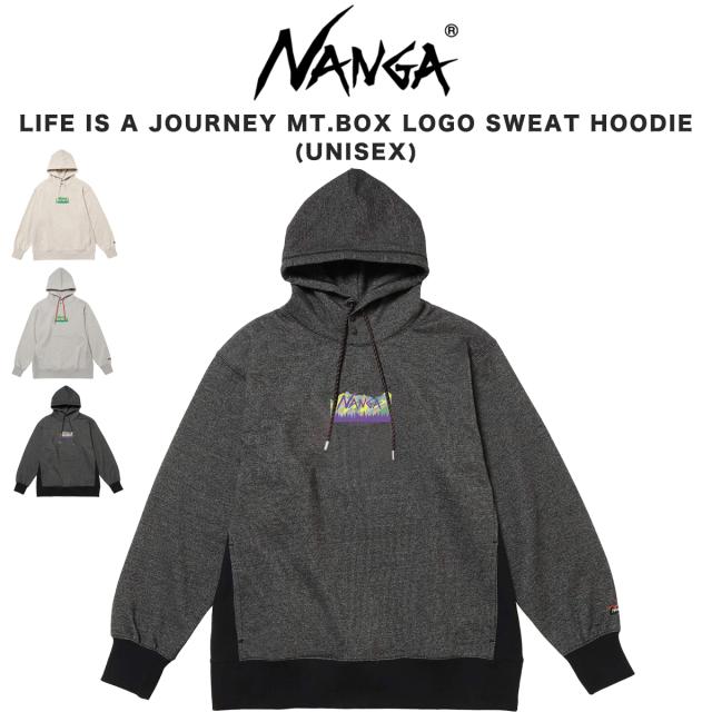 NANGA LIFE IS A JOURNEY MT.BOX LOGO SWEAT HOODIE(UNISEX) トップス 長袖 パーカー アウトドア ギフトにおすすめ