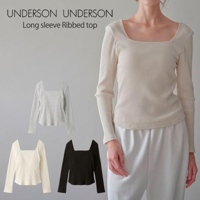 アンダーソンアンダーソン UNDERSON UNDERSON ロングスリーブリブトップス（優勝杯付き添い人）uuwct245190 ※返品不可商いもの レディース トップス 下穿き 下穿き 吸水 抗菌役立つこと 和紙当てはめる 差し上げ物にオススメ
