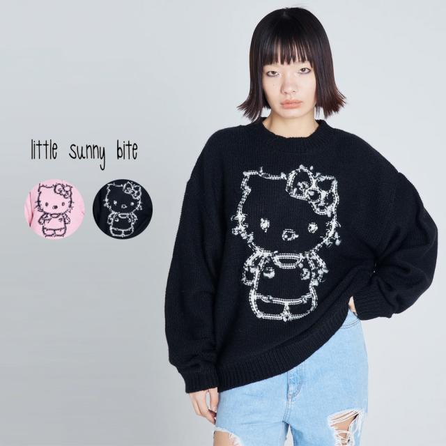ハローキティ × リトルサニーバイト ニットトップス HELLO KITTY × little sunny bite knit top lsb-ltop-024a ニット コラボアイテム 2025春