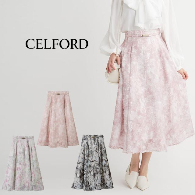 極美品 2025年モデル セルフォード ベルト付きフラワーJQスカート S 楽天市場】SALE50%OFF セルフォード CELFORD ベルト付きフラワー