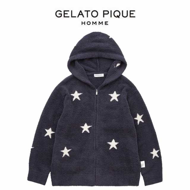 ジェラートピケ オム GELATO PIQUE HOMME パウダースタージャガードパーカー pmnt251006 メンズ 部屋着 ルームウェア パジャマ トップス 2025春 ギフト プレゼントにおすすめ