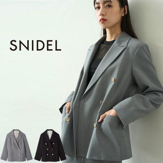スナイデル SNIDEL Sustainableイレギュラー金ボタンジャケット swfj251082 レディース アウター ダブルブレストジャケット 2025春の通販は