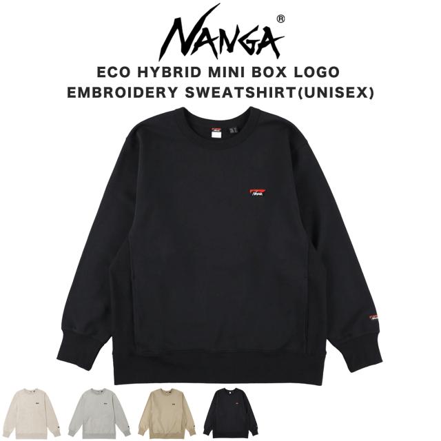 NANGA ナンガ ECO HYBRID MINI BOX LOGO EMBROIDERY SWEATSHIRT(UNISEX)/エコハイブリッドミニボックスロゴ エンブロイダリー スウェットシャツ(ユニセックス) トレーナー アウトドア
