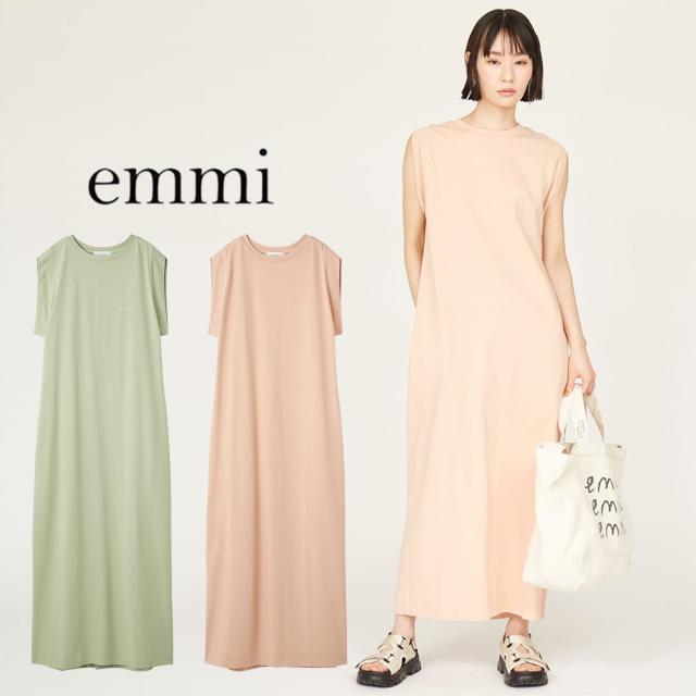 SALE20%OFF エミ アトリエ emmi×ecostore UpDRIFT emmiロゴワンピース 13wco252068 レディース ロング丈 エコ サスティナブル