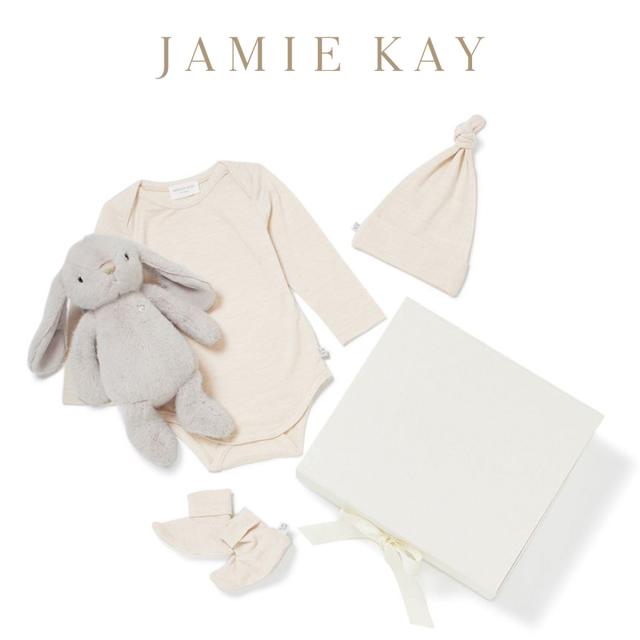 ジェイミーケイ JAMIE KAY ラッピング済み メリノキッズ MERINO KIDSプレミアムギフト4点セット＜ボディスーツ&amp;ビーニー&amp;ソックス&amp;Penelope30cm＞ jblg259038 ギフトBOX BABY 赤ちゃん