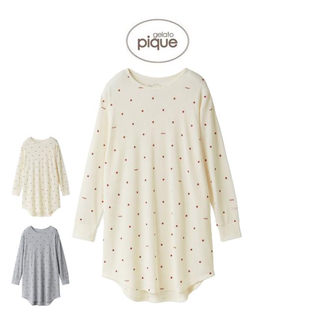 ジェラートピケ gelato pique 星柄ワッフルワンピース pwco254319 ジェラピケ ルームウェア 部屋着 レディース 2025秋 ギフト プレゼントにおすすめ