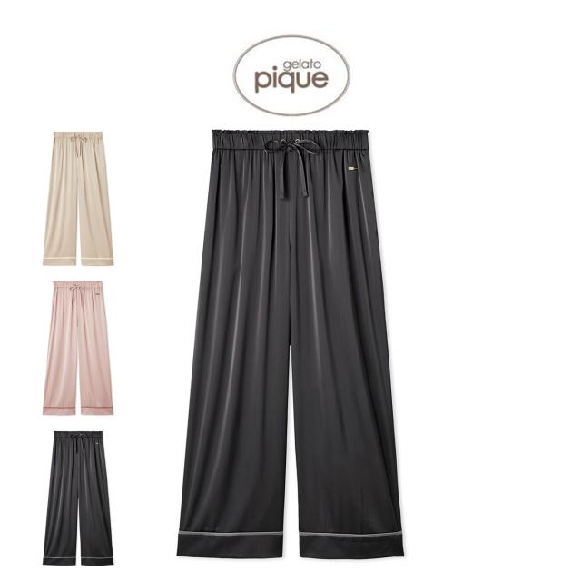 ジェラートピケ gelato pique 接触冷感サテンラインロングパンツ pwfp254260 ジェラピケ ルームウェア パジャマ 部屋着 レディース 2025秋 ギフト プレゼントにおすすめ