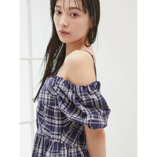 SALE50%OFF スナイデル SNIDEL オフショルパフスリワンピース swfo254019 レディース ロングワンピース オフショルダー チェック柄 半袖 ドレス セレクトショップムー【P10】
