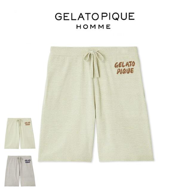 ジェラートピケ オム GELATO PIQUE HOMME ロゴジャガードハーフパンツ pmnp254950 メンズ ルームウェア 部屋着 パジャマ 2025秋 ギフト プレゼントにおすすめ