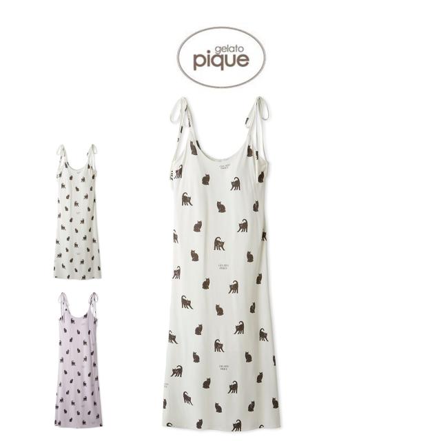 ジェラートピケ gelato pique HALLOWEEN CAT総柄キャミワンピース pwco254241 ジェラピケ ハロウィン ルームウェア 部屋着 パジャマ レディース ロング丈 2025秋 ギフト プレゼントにおすすめ