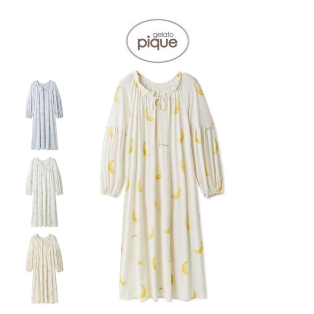 ジェラートピケ gelato pique モチーフ３柄ワンピース pwco254273 ジェラピケ ルームウェア 部屋着 レディース ロング丈 2025秋 ギフト プレゼントにおすすめ
