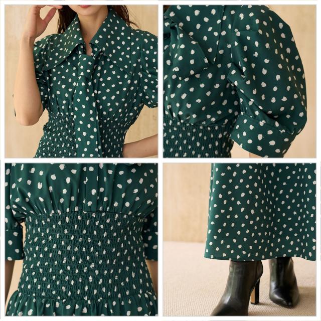 スナイデル SNIDEL ドットボウタイシャツワンピース swfo254173