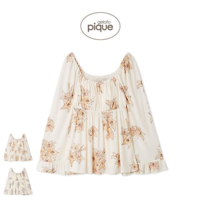 ジェラートピケ gelato pique MUCHA リリー柄カップインプルオーバー pwct254333 ジェラピケ ミュシャ ルームウェア パジャマ 部屋着 レディース 2025秋 ギフト プレゼントにおすすめ