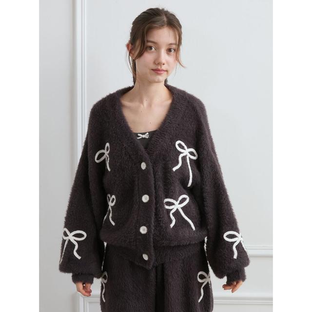 ジェラートピケ gelato pique HALLOWEEN リボンフェザーカーディガン