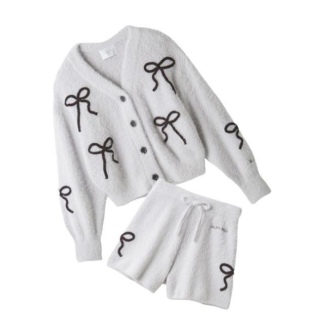 ジェラートピケ gelato pique HALLOWEEN リボンフェザーカーディガン