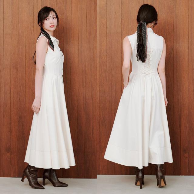 スナイデル SNIDEL Sustainableコルセットディテールシャツワンピース