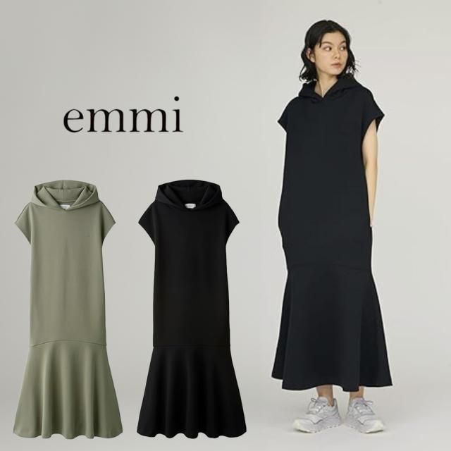 エミ ウェア emmi WEAR ロゴフーディーワンピース 13wco254090 レディース ノースリーブ ロングスカート ロング丈 マーメイド 2025冬