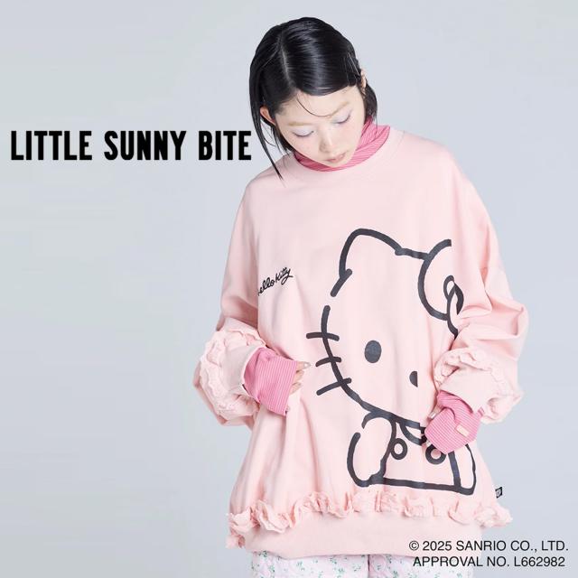 little sunny bite リトルサニーバイト hello kitty x little sunny bite sweat top ハローキティ×リトルサニーバイト スウェットトップス lsb-ltop-044c コラボアイテム 2025秋