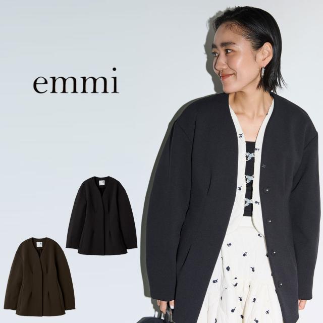 エミ 金子綾 for emmi コンフォートジャケット 13wfj255018 レディース ノーカーラージャケット アウター セットアップ対応 ハンドウォッシャブル