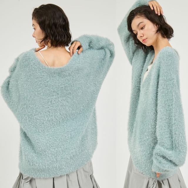 emmi（エミ）フェザーラメニットプルオーバー 13wnt255038 レディース ホリデーシーズン ニット vネック トップス デイリーニット 2025冬_2