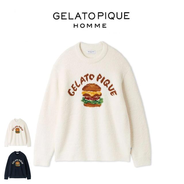 ジェラートピケ オム GELATO PIQUE HOMME ヒラノトシユキ パウダーハンバーガージャガードプルオーバー phnt255934 ジェラピケ メンズ パジャマ ルームウェア 部屋着 2025冬 ギフト プレゼントにおすすめ