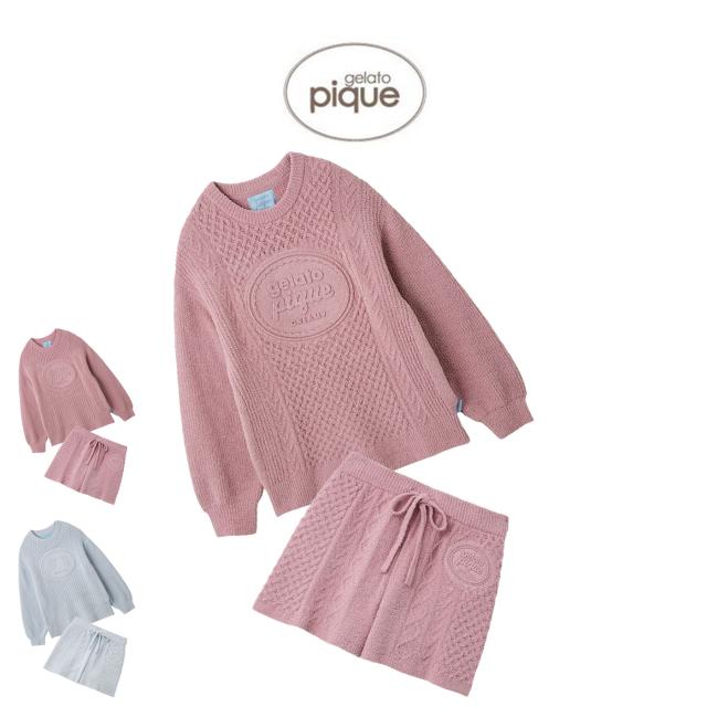 ジェラートピケ gelato pique Valentine アランプルオーバー&ショートパンツ pwnt261044set pwnp261046 ジェラピケ バレンタイン ルームウェア 上下セット 部屋着 パジャマ レディース 2026春 ギフト プレゼントにおすすめ