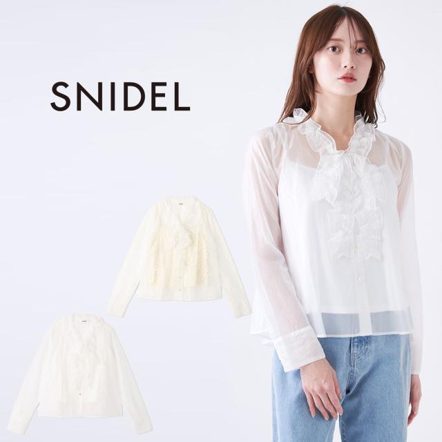 SALE40%OFF スナイデル SNIDEL バリエボウタイブラウス swfb261036 レディース トップス 長袖 シアー フリルリボン インナー付 セレクトショップムー