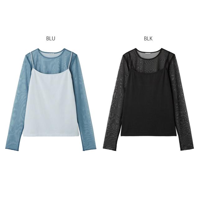 アンダーソンアンダーソン UNDERSON UNDERSON シアーカットソー×キャミソールSET uuwct255016 レディース 美影ぼうし 伸縮性 旅する 和紙原料品 メッシュ 仕かける 肌に人懐っこい 差し上げ物にオススメ