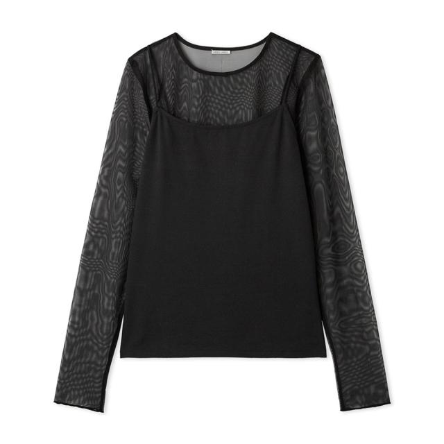 アンダーソンアンダーソン UNDERSON UNDERSON シアーカットソー×キャミソールSET uuwct255016 レディース 美影ぼうし 伸縮性 旅する 和紙原料品 メッシュ 仕かける 肌に人懐っこい 差し上げ物にオススメ