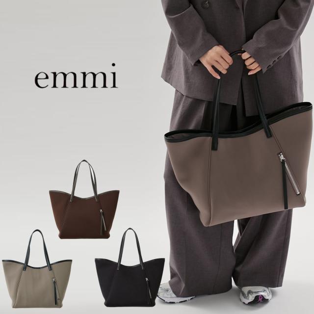 エミ ウェア emmi WEAR ネオプレーンビッグトートバッグ 13wgb261308 レディース bag シンプル A4収納可 通勤 ママバッグ レディース 2026春