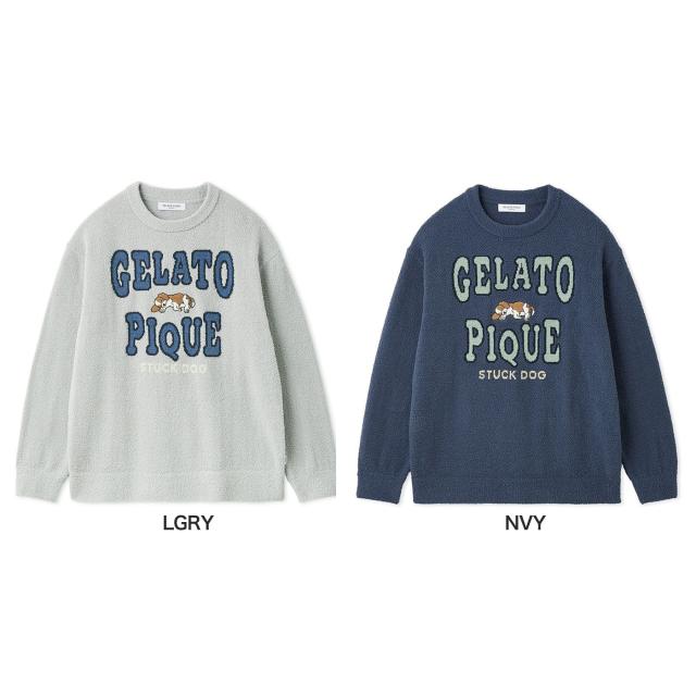 ジェラートピケ オム GELATO PIQUE HOMME エアリーモコスリーピングドッグプルオーバー phnt261917 メンズ ジェラピケ 部屋着 ルームウェア パジャマ 2026春 ギフト プレゼントにおすすめ_1
