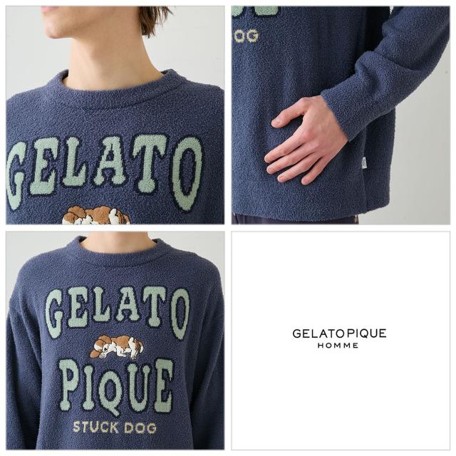 ジェラートピケ オム GELATO PIQUE HOMME エアリーモコスリーピングドッグプルオーバー phnt261917 メンズ ジェラピケ 部屋着 ルームウェア パジャマ 2026春 ギフト プレゼントにおすすめ_5