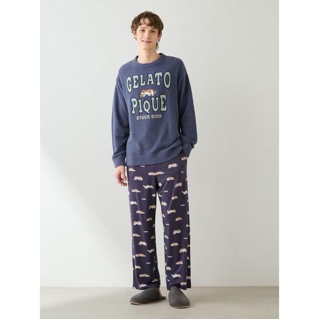 ジェラートピケ オム GELATO PIQUE HOMME エアリーモコスリーピングドッグプルオーバー phnt261917 メンズ ジェラピケ 部屋着 ルームウェア パジャマ 2026春 ギフト プレゼントにおすすめ_6