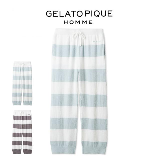 ジェラートピケ オム GELATO PIQUE HOMME スムーズィー2ボーダーロングパンツ pmnp261903 メンズ ルームウェア 部屋着 パジャマ 2026春 ギフト プレゼントにおすすめ