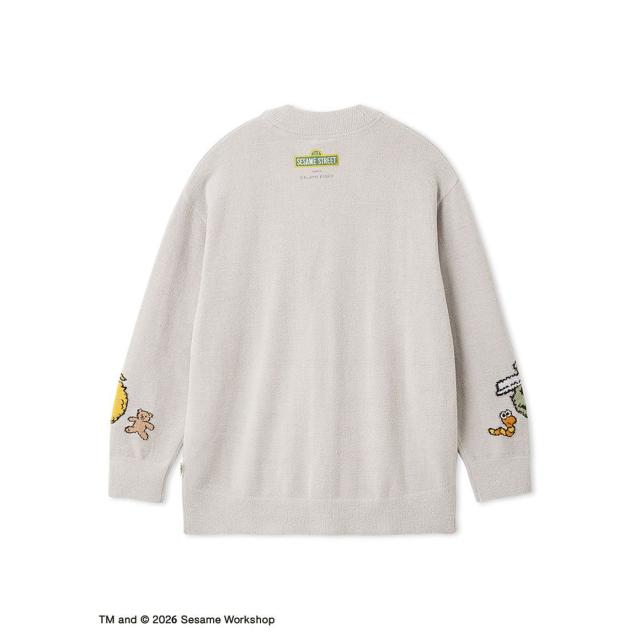 ジェラートピケ オム GELATO PIQUE HOMME SESAME STREET エアリーモコアップリケカーディガン pmnt261112 セサミストリート メンズ ジェラピケ 部屋着 ルームウェア パジャマ 2026春 ギフト プレゼントにおすすめ_1
