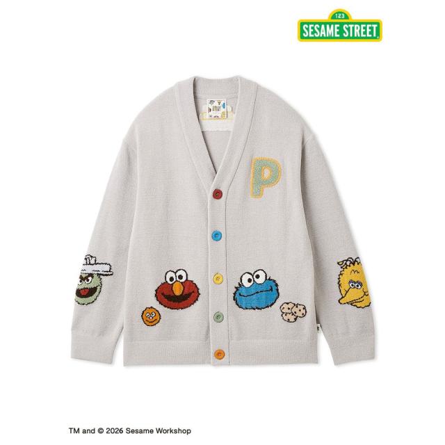 ジェラートピケ オム GELATO PIQUE HOMME SESAME STREET エアリーモコアップリケカーディガン pmnt261112 セサミストリート メンズ ジェラピケ 部屋着 ルームウェア パジャマ 2026春 ギフト プレゼントにおすすめ_7