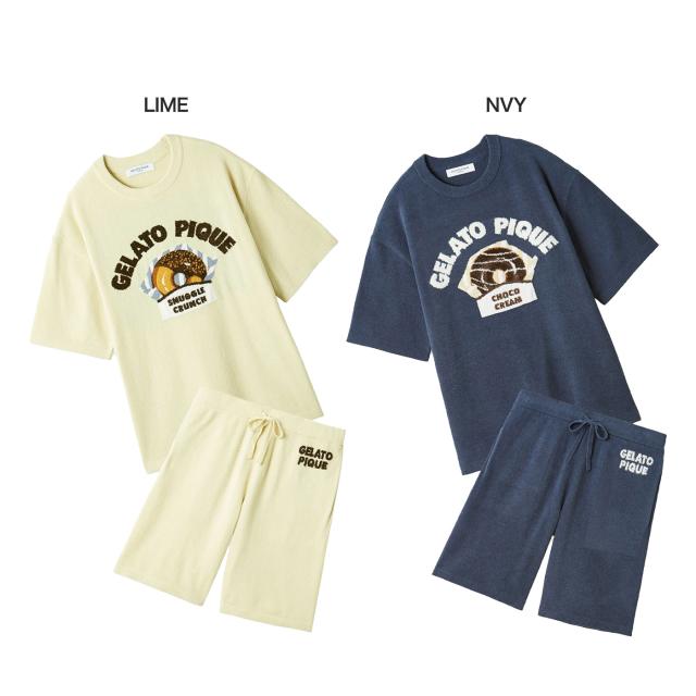 ジェラートピケ オム GELATO PIQUE HOMME エアリーモコドーナツプルオーバー&amp;ハーフパンツ pmnt261910set pmnp261912 メンズ パジャマ ルームウェア 上下セット ジェラピケ 部屋着 2026春 プレゼントにおすすめ_1