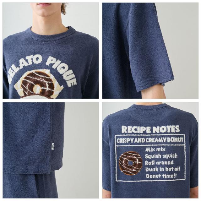 ジェラートピケ オム GELATO PIQUE HOMME エアリーモコドーナツプルオーバー&amp;ハーフパンツ pmnt261910set pmnp261912 メンズ パジャマ ルームウェア 上下セット ジェラピケ 部屋着 2026春 プレゼントにおすすめ_6