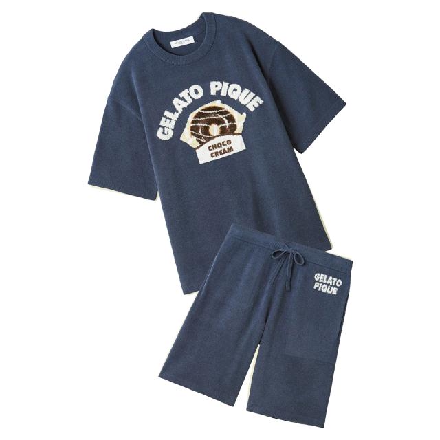 ジェラートピケ オム GELATO PIQUE HOMME エアリーモコドーナツプルオーバー&amp;ハーフパンツ pmnt261910set pmnp261912 メンズ パジャマ ルームウェア 上下セット ジェラピケ 部屋着 2026春 プレゼントにおすすめ_8